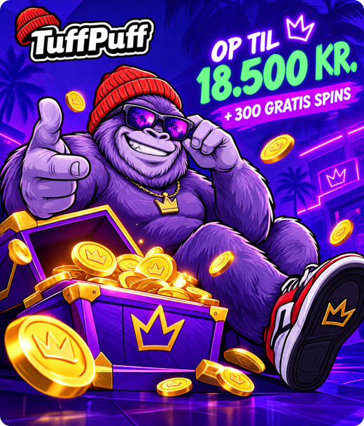 TuffPuff Casino registrering med 240% velkomstbonus op til 18.500 kr. og 300 free spins